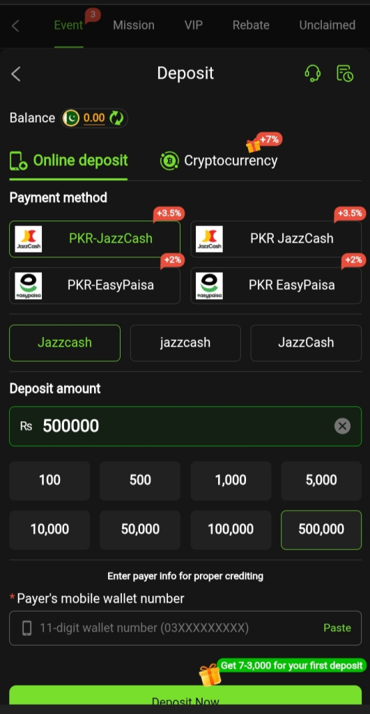 786 Bet Deposit